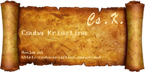 Csuha Krisztina névjegykártya