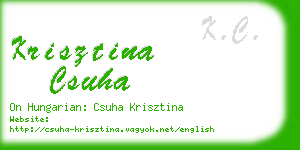 krisztina csuha business card